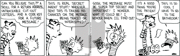 Calvin and Hobbes - Thursday November 8, 2012 Comic Strip