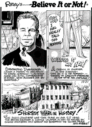 Ripley's Believe It or Not on Thursday December 21, 2006 Comic Strip