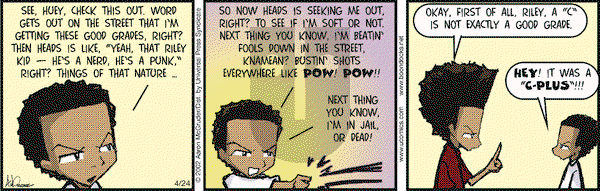 The Boondocks - Wednesday April 24, 2002 Comic Strip