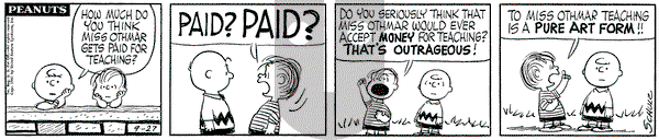 Peanuts - Wednesday September 27, 1961 Comic Strip