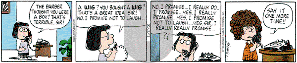 Peanuts on Monday November 27, 2000 Comic Strip