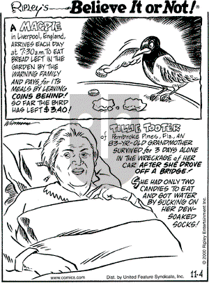 Ripley's Believe It or Not on Saturday November 4, 2000 Comic Strip