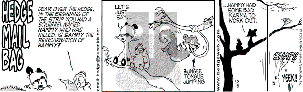 Over the Hedge on Saturday November 2, 2002 Comic Strip