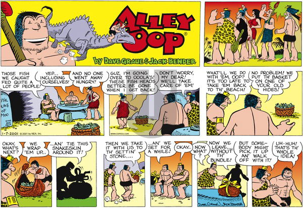 Alley Oop on Sunday January 7, 2001 Comic Strip