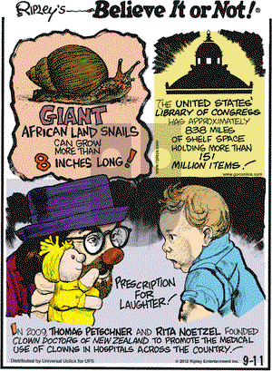 Ripley's Believe It or Not on Tuesday September 11, 2012 Comic Strip