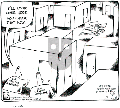 Tom Toles on Friday February 1, 2002 Comic Strip