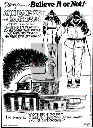 Ripley's Believe It or Not on Tuesday April 30, 2002 Comic Strip