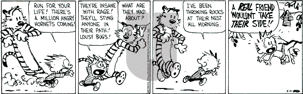 Calvin and Hobbes - Friday August 14, 1992 Comic Strip