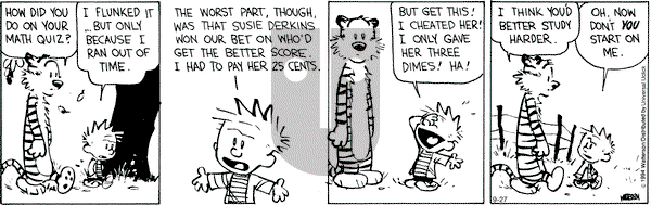 Calvin and Hobbes on Saturday September 27, 2014 Comic Strip