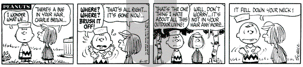 Peanuts - Thursday June 15, 1967 Comic Strip