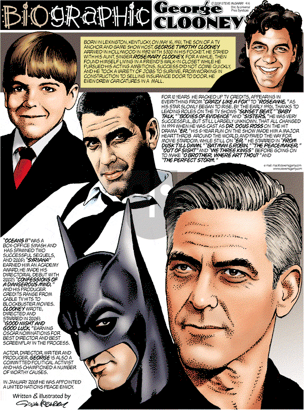 Biographic on Sunday April 6, 2008 Comic Strip