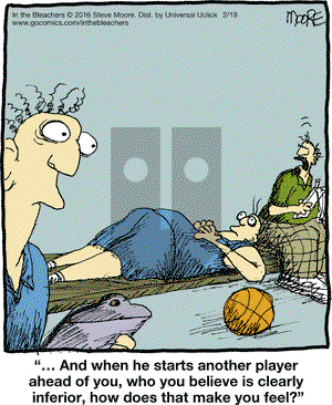 In the Bleachers on Friday February 19, 2016 Comic Strip