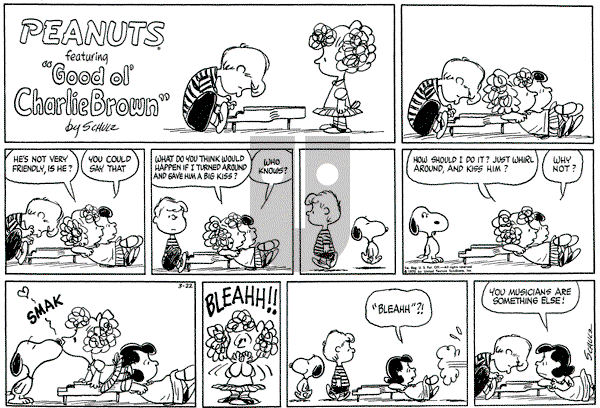 Peanuts - Sunday March 22, 1970 Comic Strip