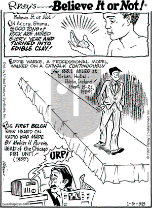 Ripley's Believe It or Not on Monday January 5, 1998 Comic Strip
