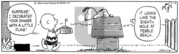 Peanuts on Wednesday March 16, 1994 Comic Strip