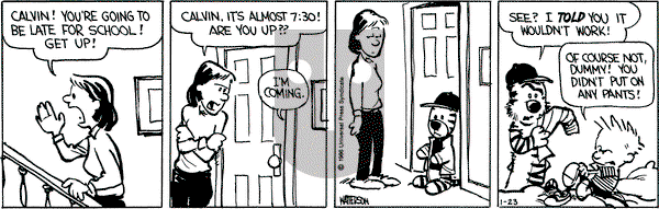 Calvin and Hobbes on Thursday January 23, 1986 Comic Strip