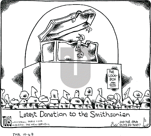 Tom Toles on Monday October 8, 2001 Comic Strip