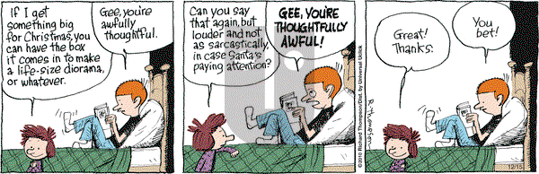 Cul de Sac on Tuesday December 15, 2015 Comic Strip