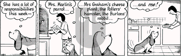 Fred Basset on Friday August 5, 2005 Comic Strip