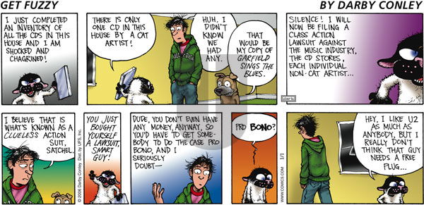 Get Fuzzy on Sunday January 1, 2006 Comic Strip