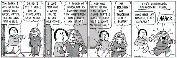 Cathy Classics on Saturday February 13, 1993 Comic Strip