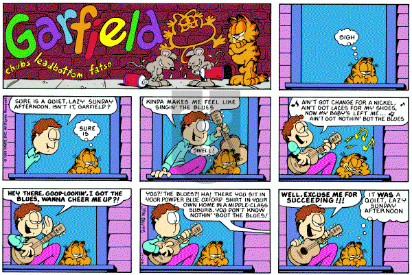 Garfield on Sunday November 26, 1989 Comic Strip