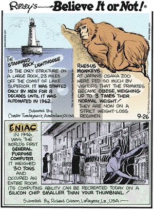 Ripley's Believe It or Not - Saturday September 26, 2009 Comic Strip