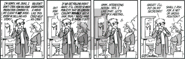 Doonesbury on Friday November 12, 1982 Comic Strip