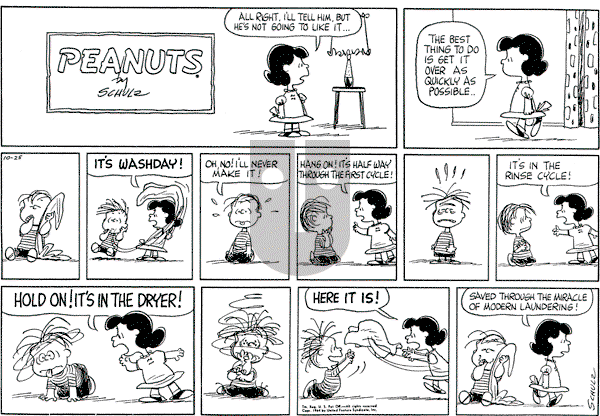 Peanuts - Sunday October 25, 1964 Comic Strip