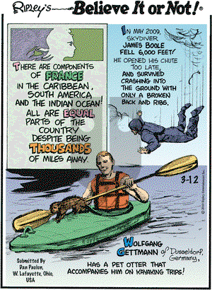 Ripley's Believe It or Not on Friday March 12, 2010 Comic Strip