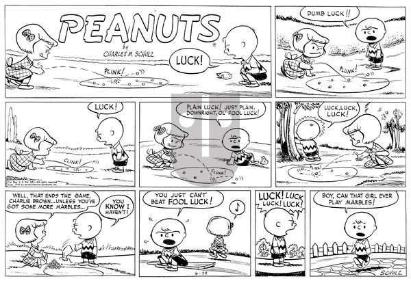 Peanuts on Sunday June 29, 1952 Comic Strip