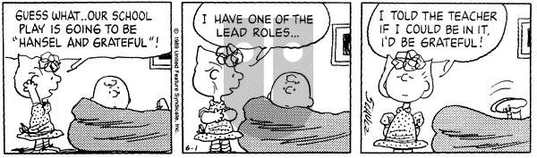 Peanuts on Friday June 2, 1989 Comic Strip