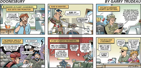 Doonesbury on Sunday November 29, 2015 Comic Strip