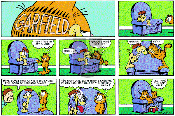 Garfield on Sunday September 1, 1991 Comic Strip