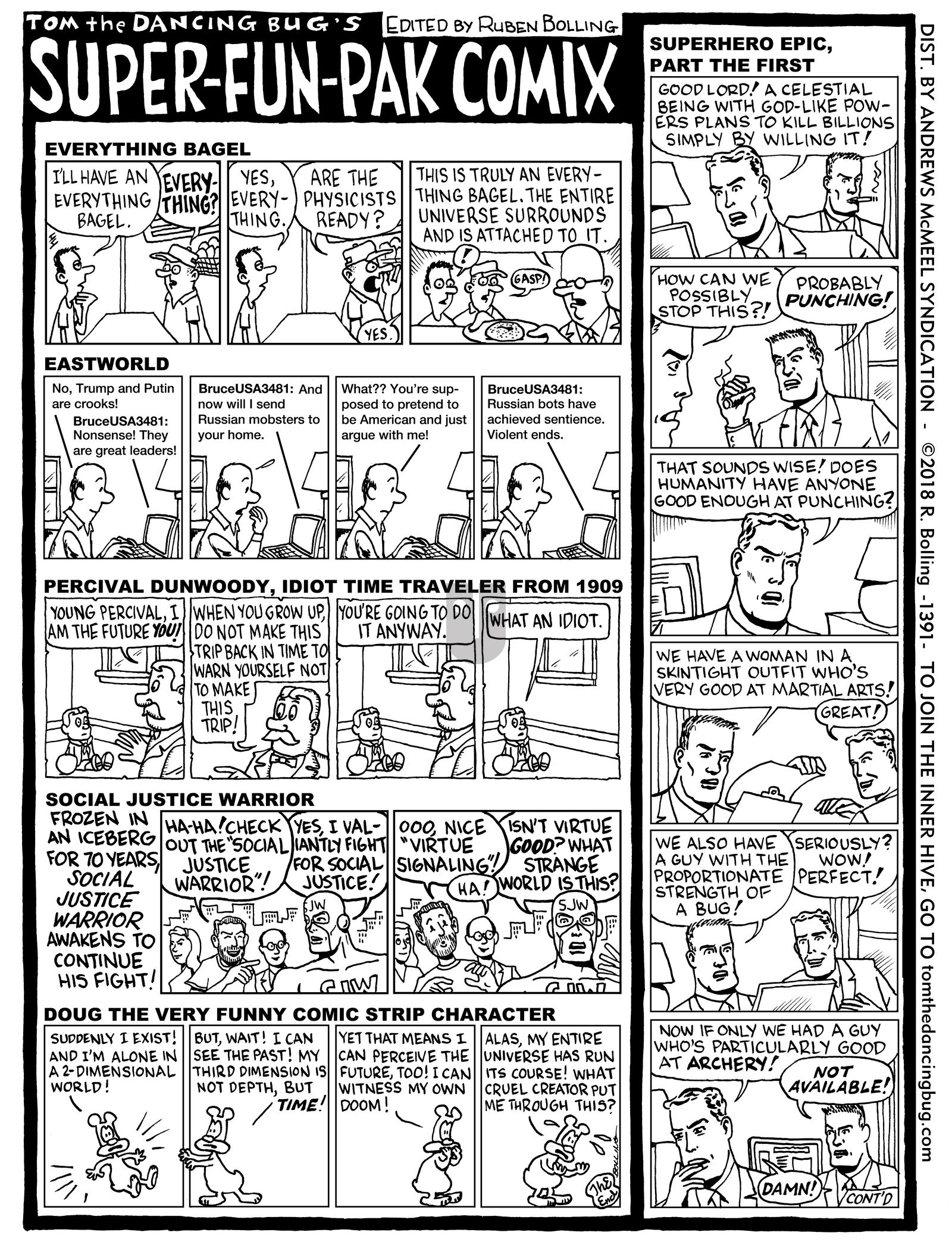 Tom the Dancing Bug - Monday June 4, 2018 Comic Strip