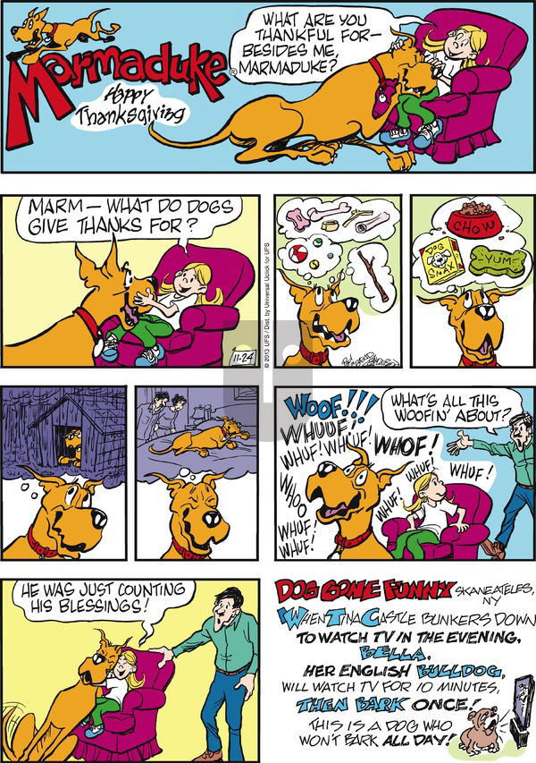 Marmaduke on Sunday November 24, 2013 Comic Strip