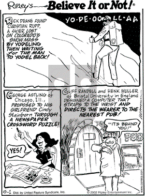 Ripley's Believe It or Not on Wednesday May 1, 2002 Comic Strip
