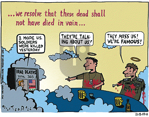 Ted Rall on Thursday November 13, 2003 Comic Strip