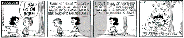 Peanuts on Saturday October 8, 1960 Comic Strip