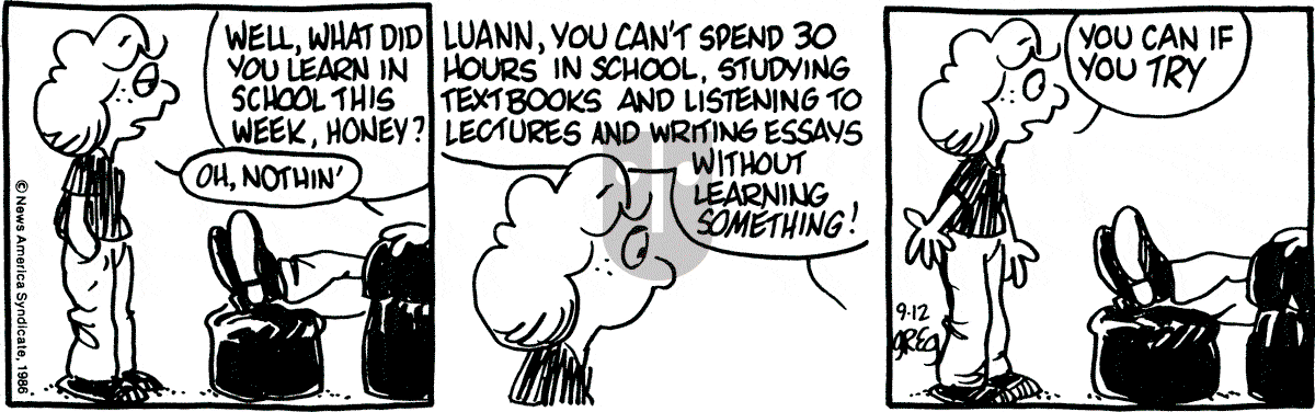 Luann - Friday September 12, 1986 Comic Strip