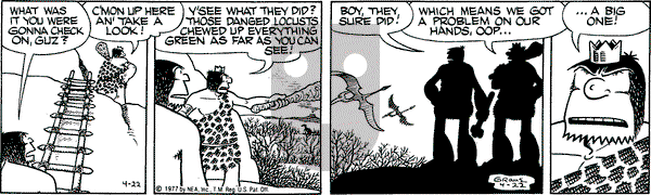 Alley Oop on Friday April 22, 1977 Comic Strip