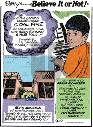 Ripley's Believe It or Not on Wednesday September 17, 2008 Comic Strip