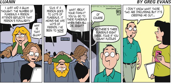 Luann on Sunday August 25, 2019 Comic Strip