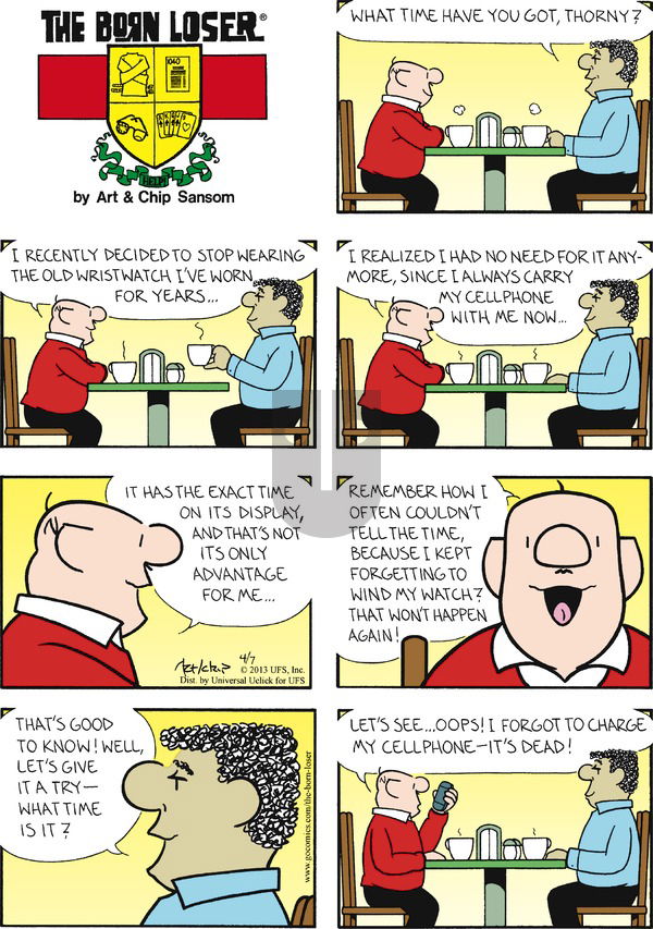 The Born Loser on Sunday April 7, 2013 Comic Strip