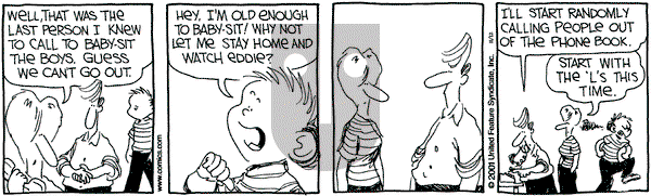 The Buckets on Monday November 12, 2001 Comic Strip