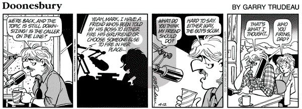 Doonesbury on Friday April 12, 1996 Comic Strip
