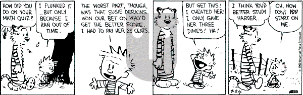Calvin and Hobbes - Saturday September 24, 1994 Comic Strip