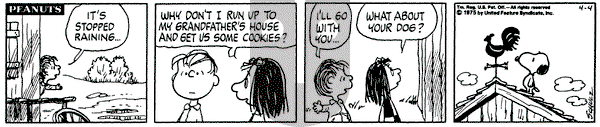 Peanuts on Friday April 4, 1975 Comic Strip