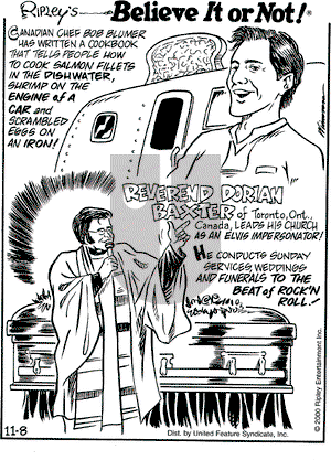 Ripley's Believe It or Not on Sunday January 28, 2001 Comic Strip