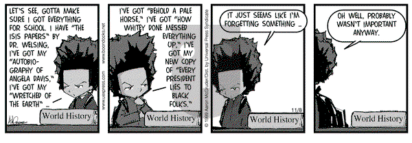 The Boondocks on Monday November 8, 1999 Comic Strip